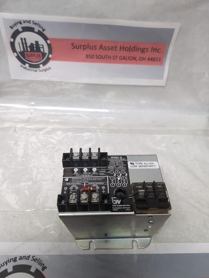 Used B/W CONTROLS,52-1101,SERIES 52 SOLID STATE RELAY LOW SENSITIVITY 10 A PRE-OWNED