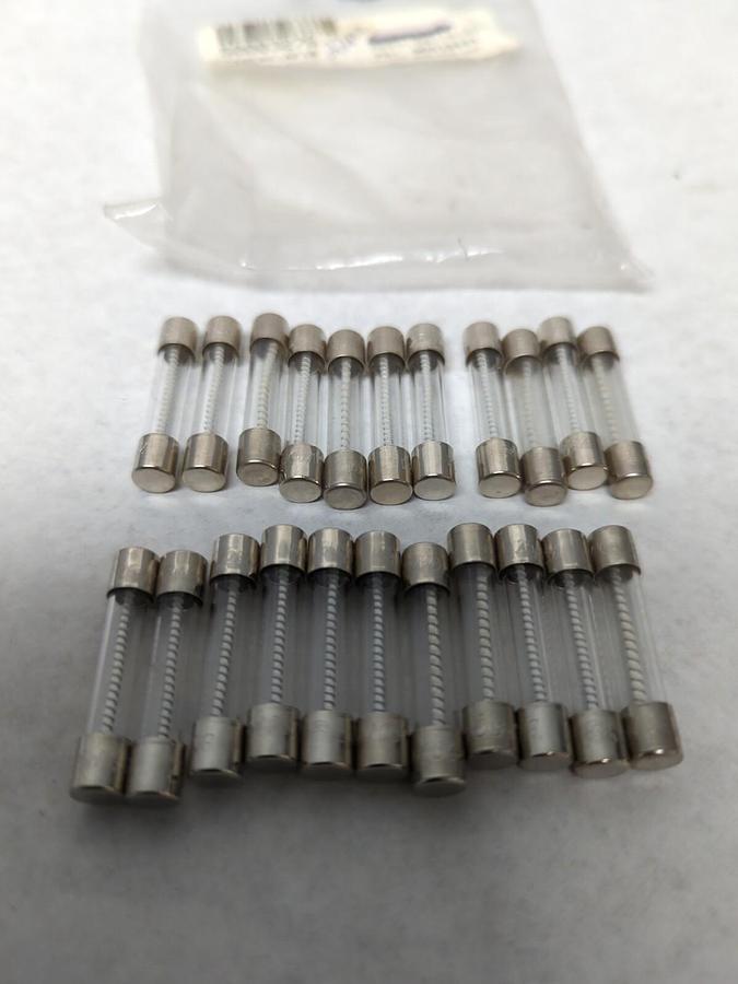 COOPER BUSSMANN,MDL-3,GLASS FUSES LOT OF 22 NOS