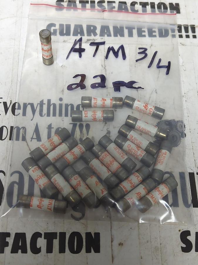 FERRAZ SHAWMUT,ATM 3/4,AMP-TRAP FUSES LOT OF 22 NOS