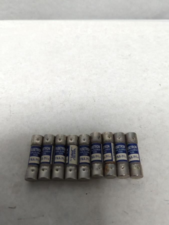 COOPER BUSSMANN,FNA 1-8/10,FUSETRON 1-8/10 AMP FUSE LOT OF 9 NOS