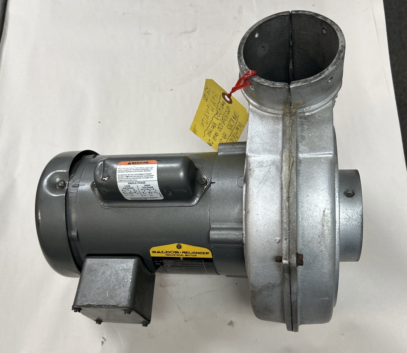 Used BALDOR,KL3405,ELECTRA-KOOL BLOWER 1/3HP 3450RPM 230V 1PH 56C FR