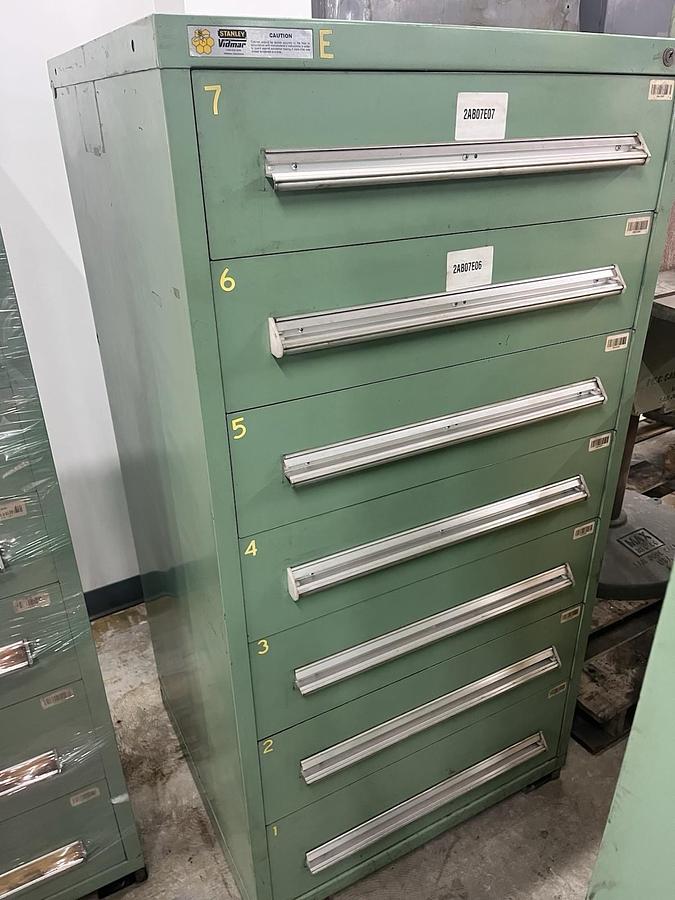 Used Stanley Vidmar 7 Drawer Cabinet 30x60x28 have dividers not pictured