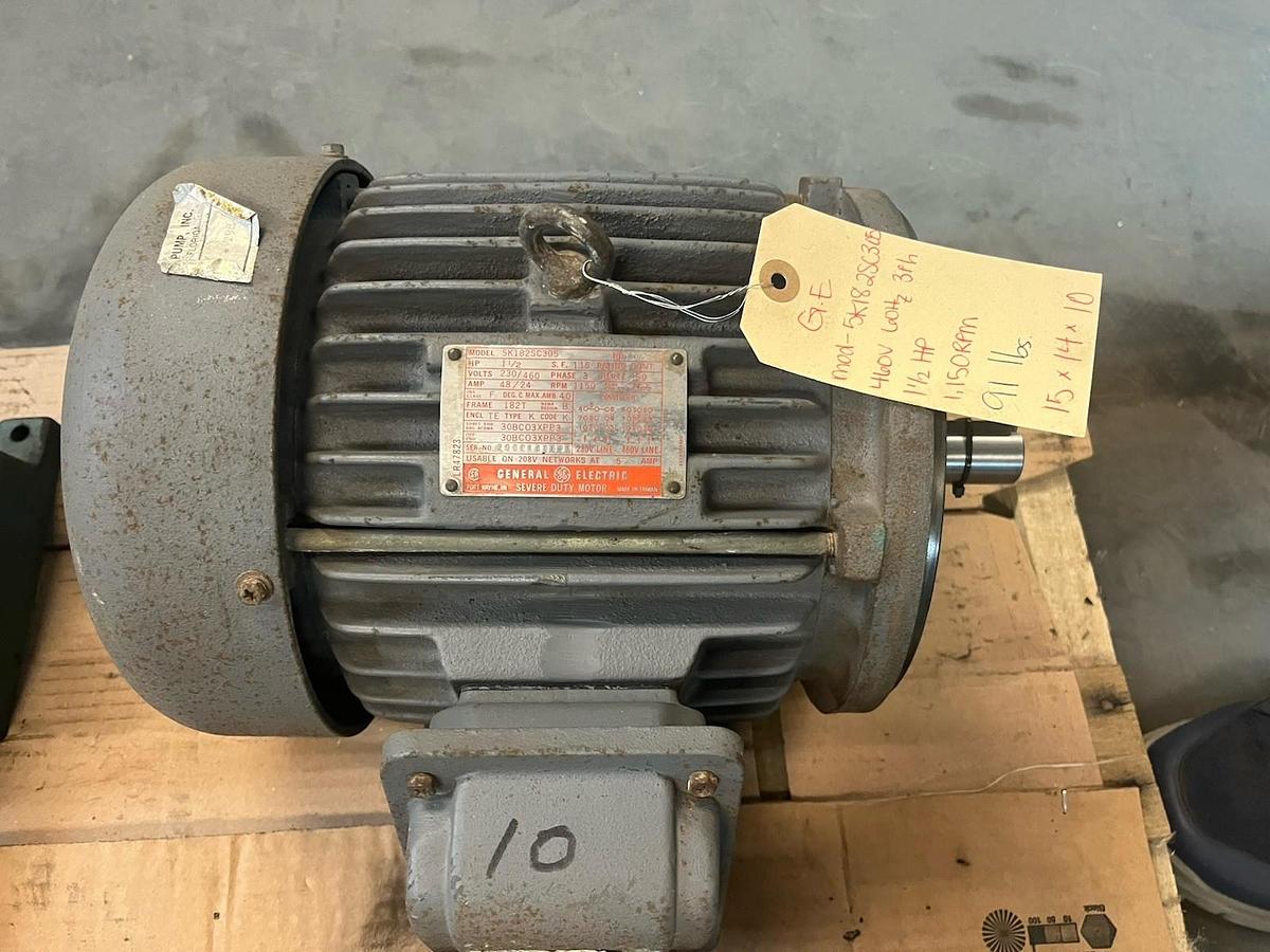 Used GE,5K182SC305,MOTOR 1-1/2HP 182T 1150RPM 3PH