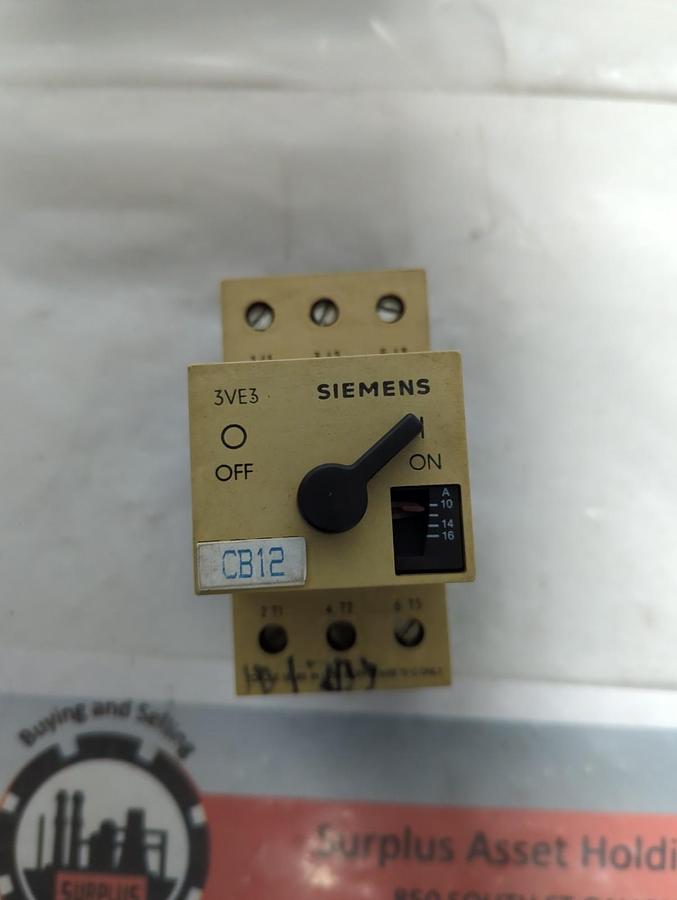 Used SIEMENS,3VE3000-2MA00,CIRCUIT BREAKER 10-16A PRE-OWNED