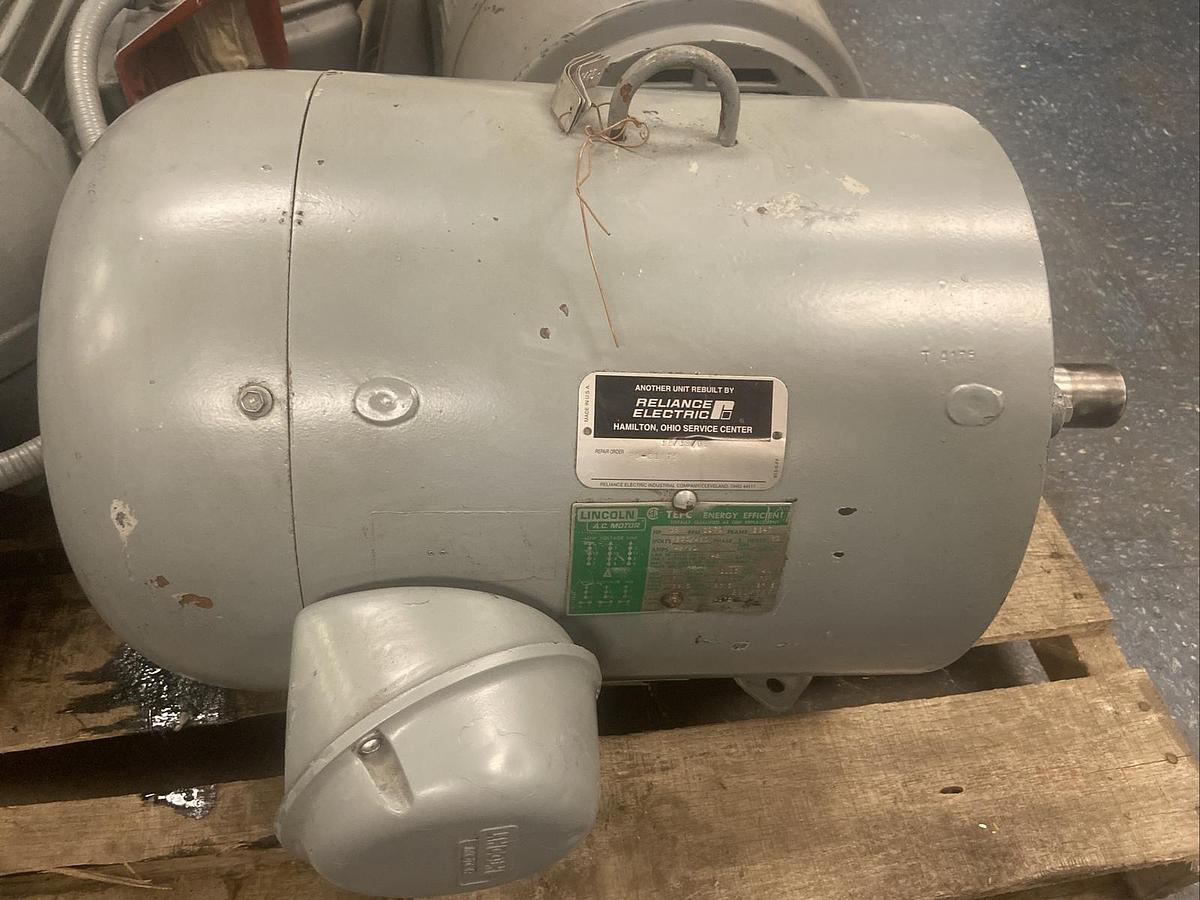 Used Lincoln Electric,Frame 284T TEFC,15Hp MOTOR 1170RPM 230/460V  Refurbished