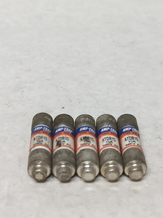 Used FERRAZ SHAWMUT,ATDR15,AMP-TRAP 15 ANP FUSE LOT OF 5 PRE-OWNED