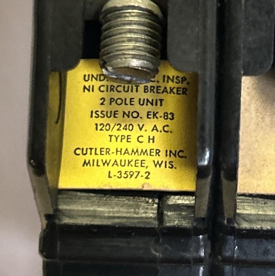 Used CUTLER HAMMER,CH250,CURCUIT BREAKER 50A 120/240V 2P LOT OF 4