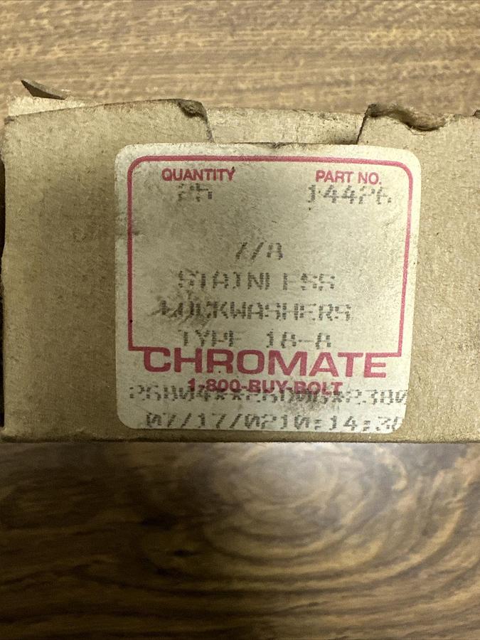 Chromate,7/8",Stainless Steel Lock Washers Box of 25