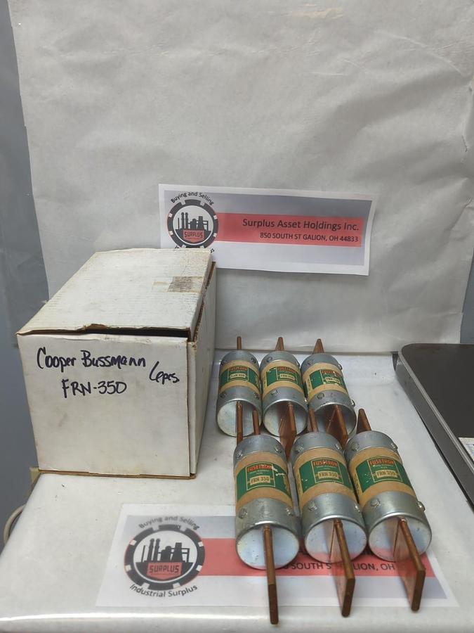 Used COOPER BUSSNMANN,FRN-350,FUSETRON 350 AMP FUSE LOT OF 6 PRE-OWNED
