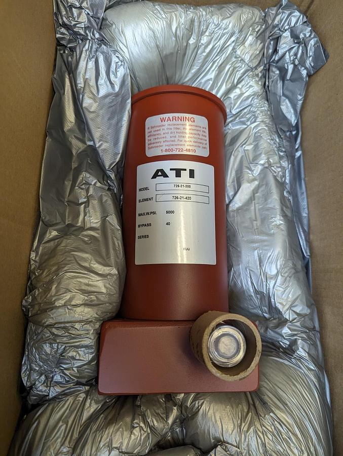 SCHROEDER,TF501AZ10PDS,ATI BASE PORTED FILTER 5000 PSI MODEL 726-21-300 NOS