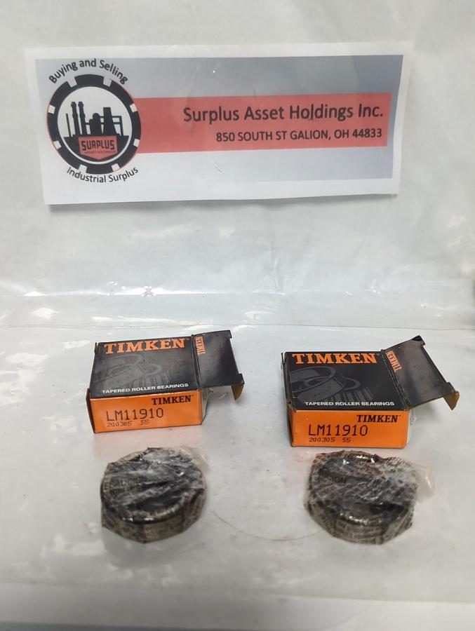 TIMKEN,LM11910,ROLLER BEARING CUP LOT OF 2 NOS