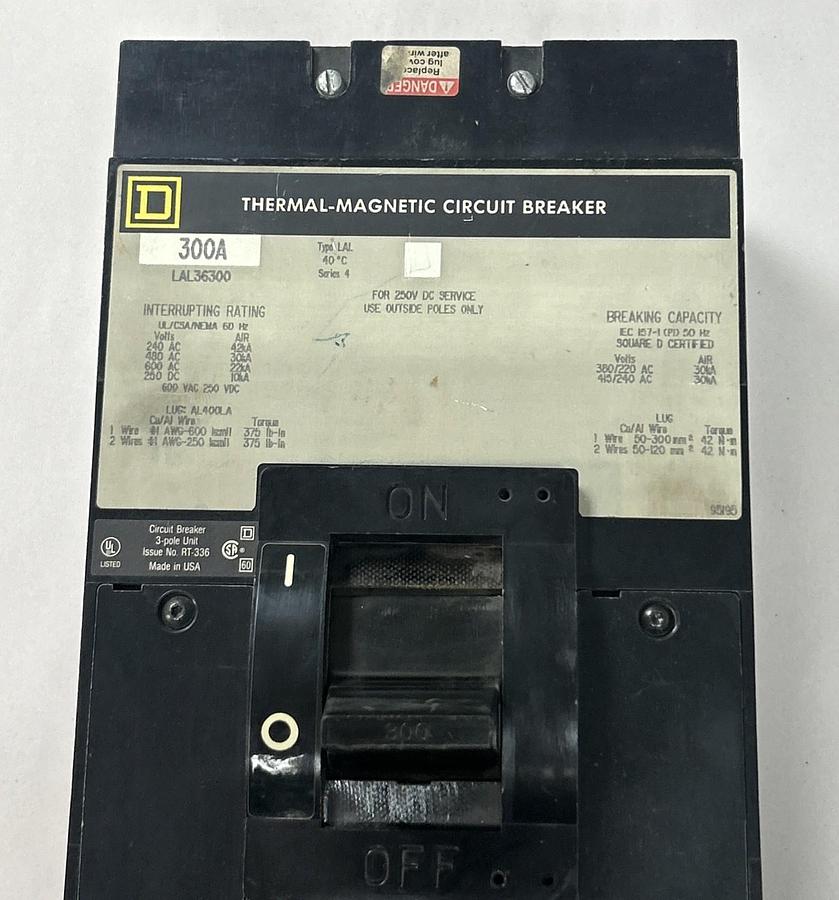Used SQUARE D,LAL36300,CIRCUIT BREAKER 300A 600V 3P