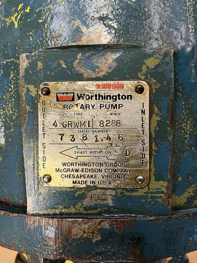 Used WORTHINGTON,4GRWM1,ROTARY GEAR PUMP