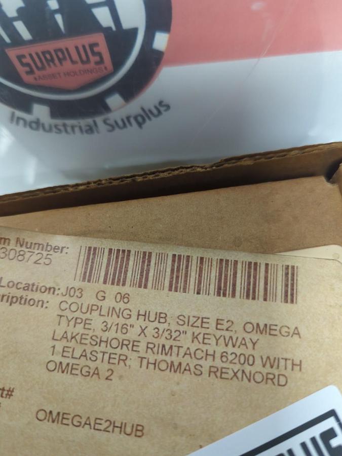 REXNORD,3Q04,OMEGA E2 ELEMENT/COUPLING 3/16 IN X3/32 IN KW NOS