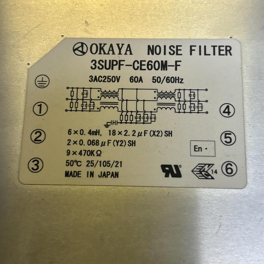 Used OKAYA,3SUPF-CE6OM-F,NOISE FILTER
