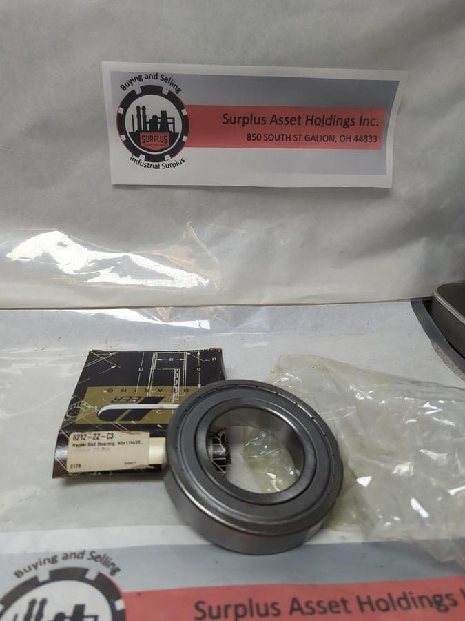 PEER,6212-ZZ-C3,METAL SHIELDED DEEP GROOVE BALL BEARING NOS