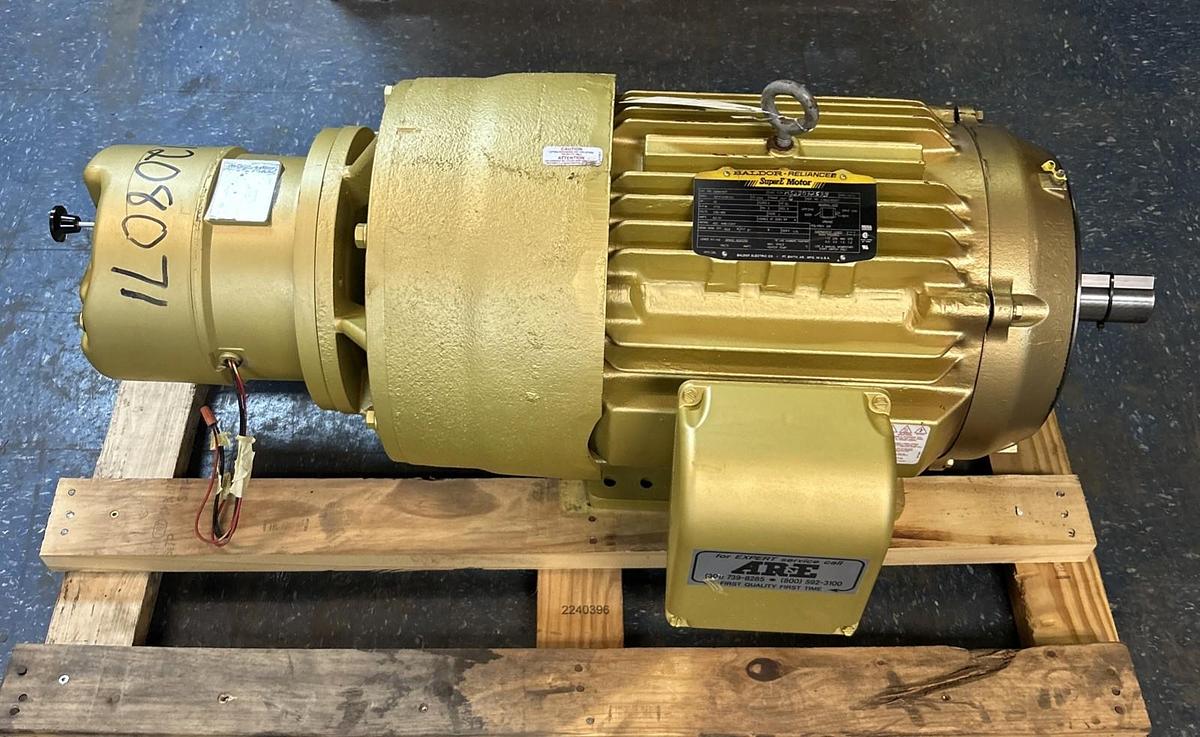 Used BALDOR,EBM4103T,SUPER-E BRAKE MOTOR 25HP 1775RPM 3PH 284T FRAME