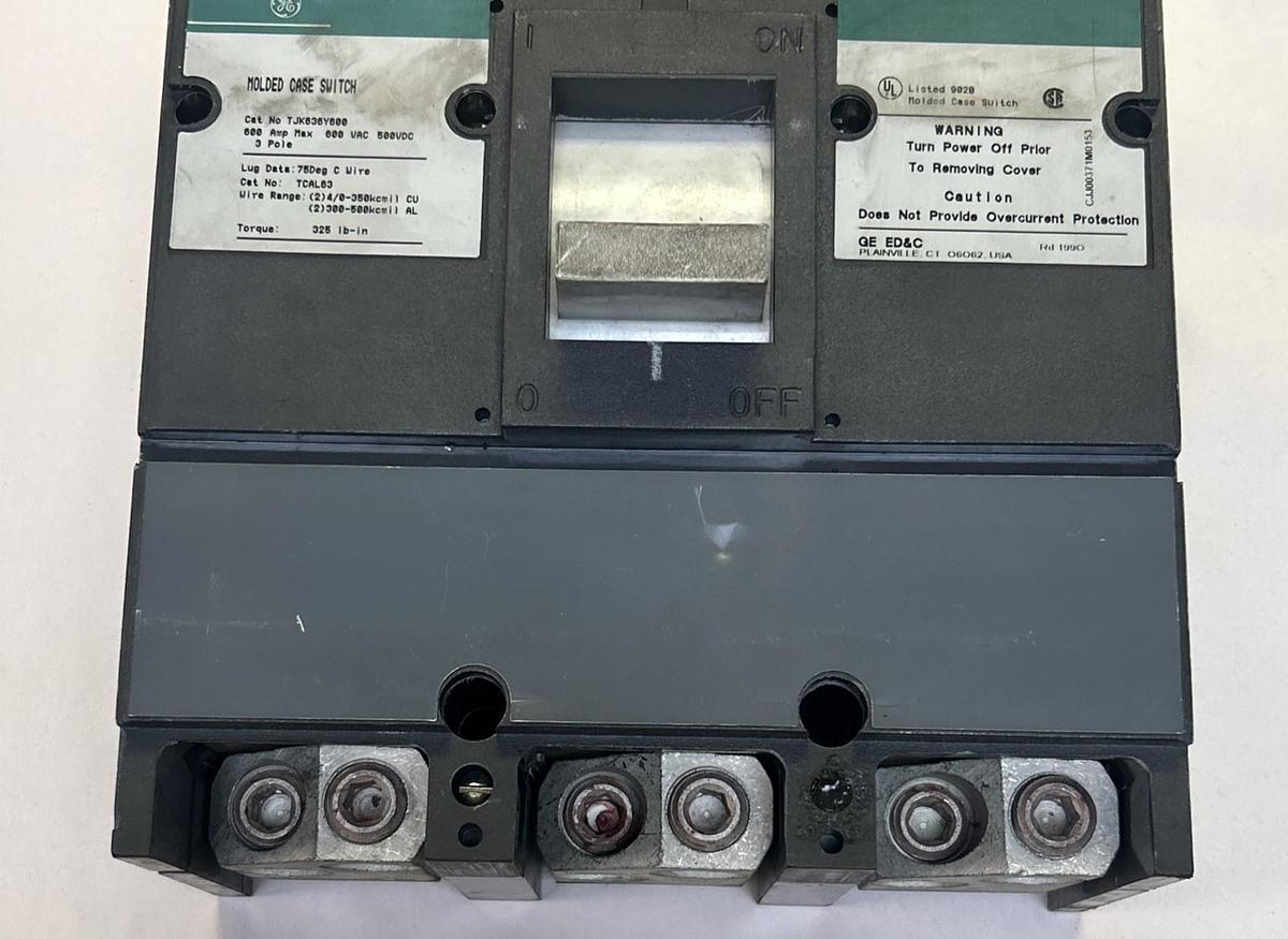 Used GENERAL ELECTRIC,TJK636Y600,CIRCUIT BREAKER 600A 600V 3P