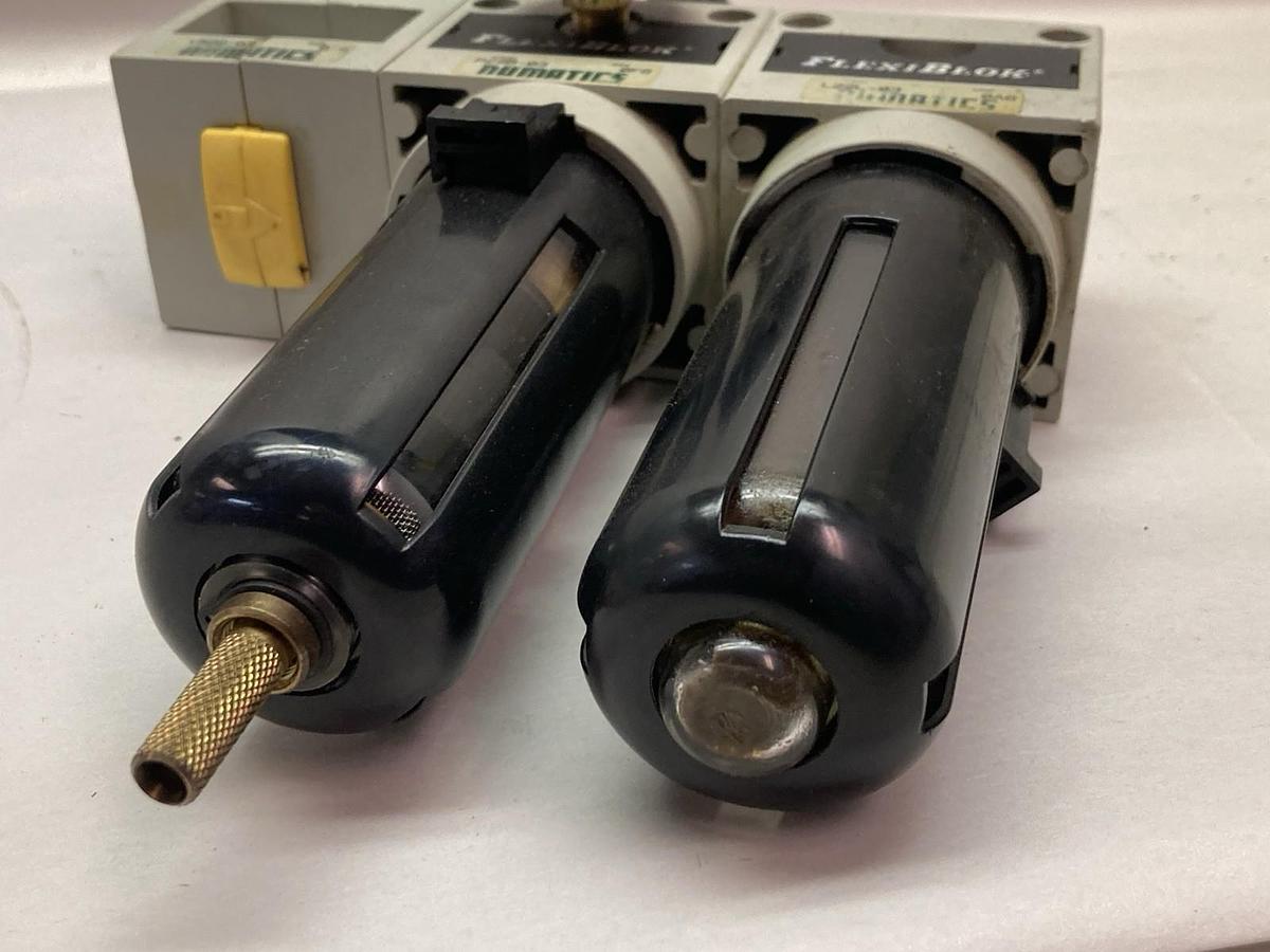 Used Numatics,P22B-03 and L22L-03,Flexiblok Pneumatic Filter Regulator Assembly