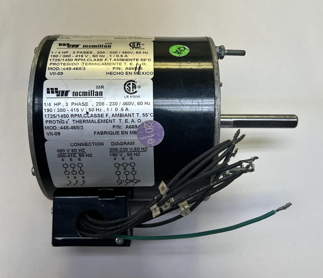 Used MCMILLAN,448-468/3,MOTOR 1/4HP 208-230/460V 1725RPM