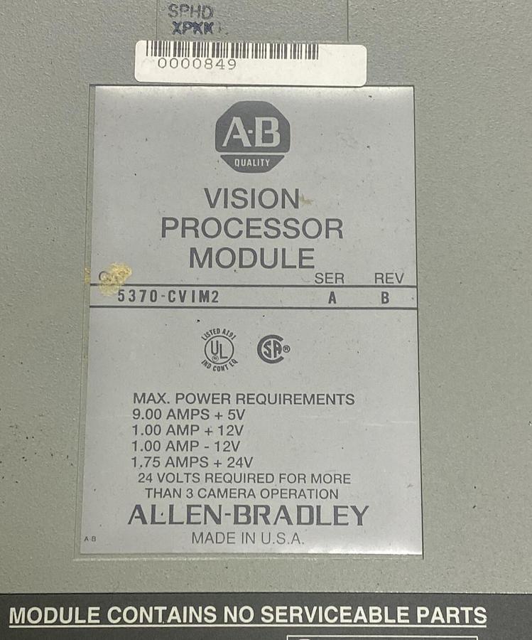 Used ALLEN BRADLEY,5370-CVIM2,VISION PROCESSOR MODULE