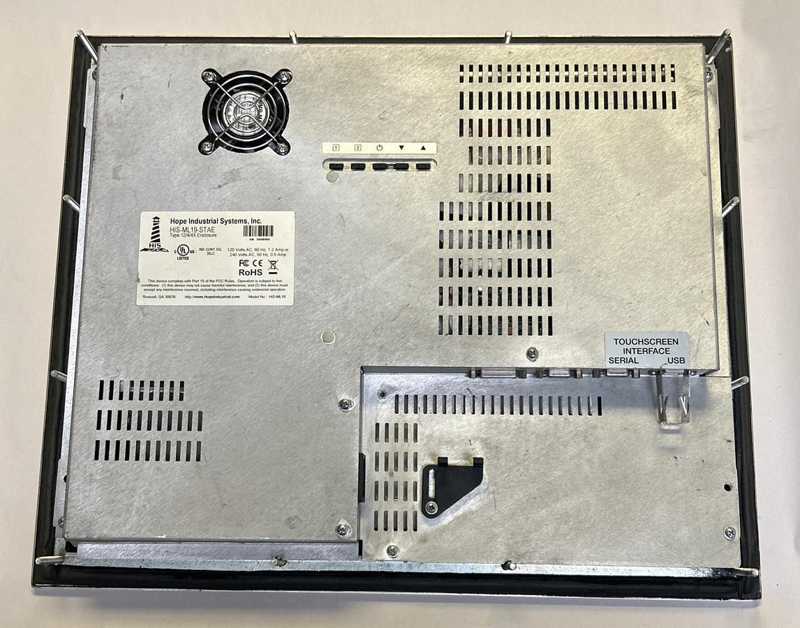 Used HOPE INDUSTRIAL SYSTEMS,HIS-ML19-STAE,TOUCH SCREEN OPERATING PANEL