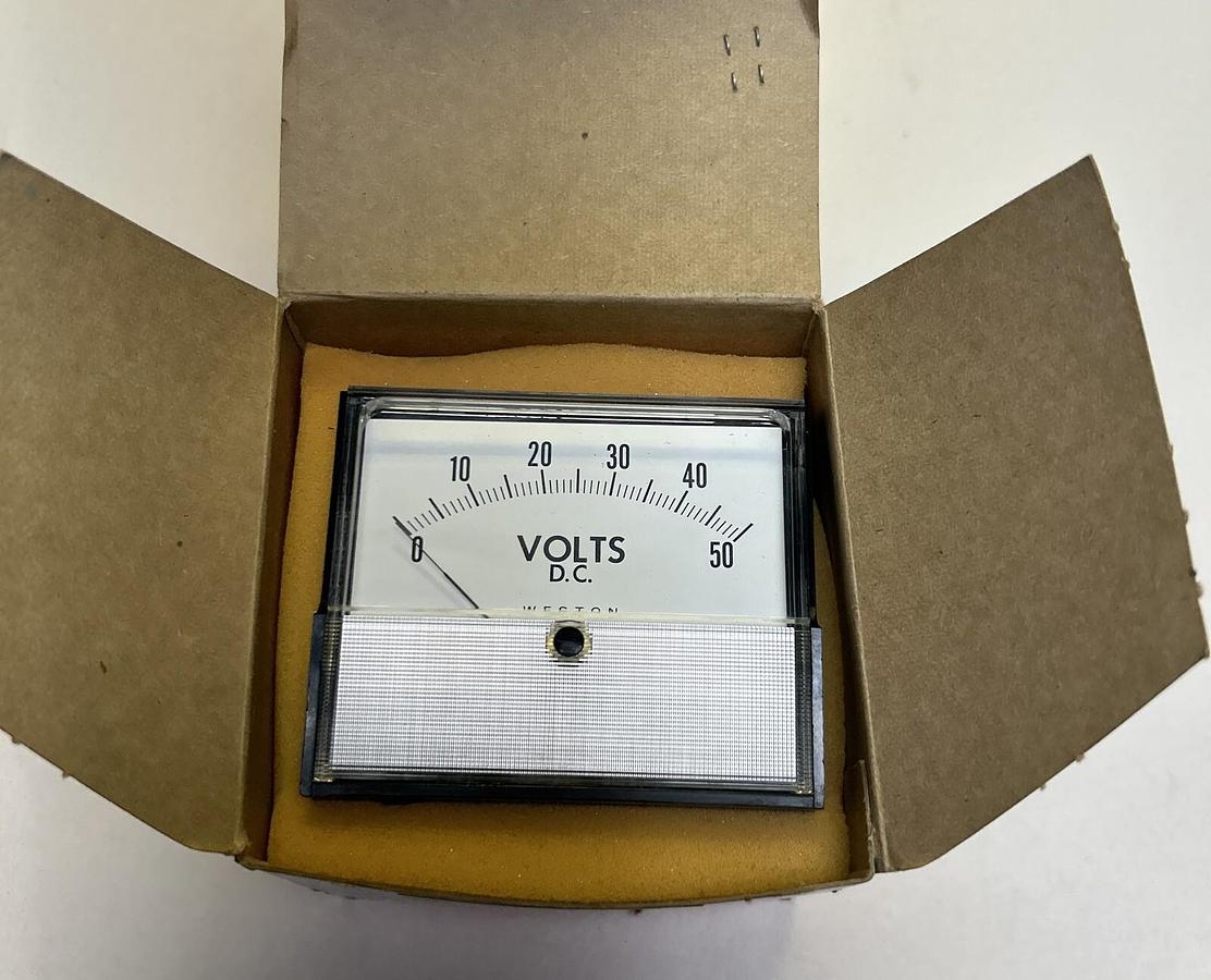 WESTON,2031,PANEL METER 0-50 DC VOLTS NOS