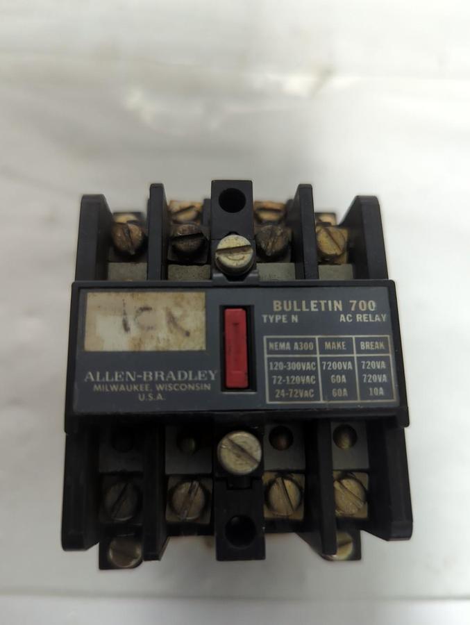 Used ALLEN BRADLEY,700-N400A1,INDUSTRIAL CONTROL RELAY SERIES C PRE-OWNED