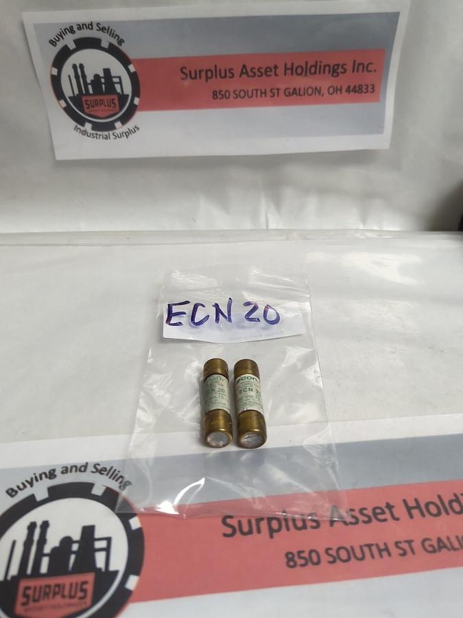 Used ECON,ECN-20,TIME-DELAY 20 AMP FUSE LOT OF 2 PRE-OWNED