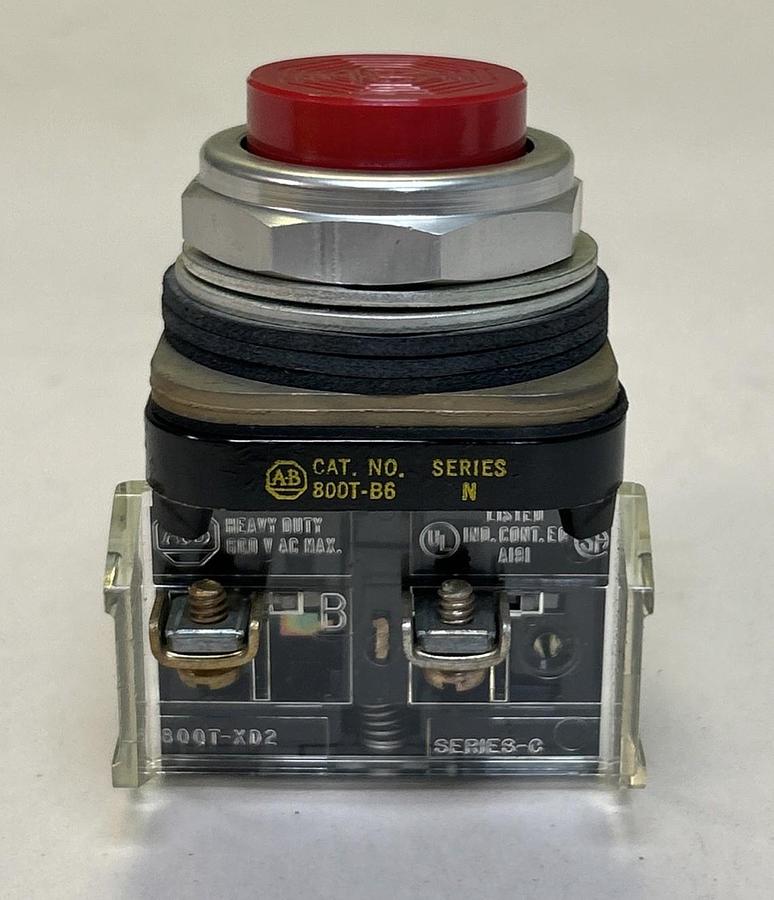 ALLEN BRADLEY,800T-B6D2,RED PUSH BUTTON