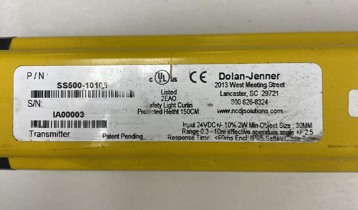 Used DOLAN JENNER,SS500-10108,Light Curtain Transmitter