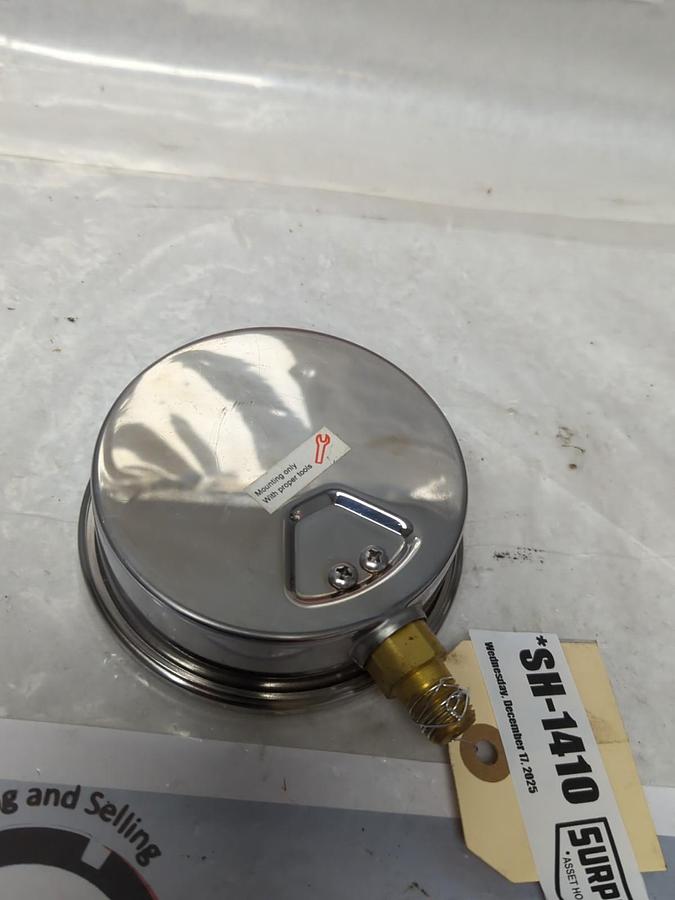 Used TRERICE,D82LFB4002LA130,GAUGE 4 IN FACE 1/4 IN NPT BOTTOM CONNECTION PRE-OWNED