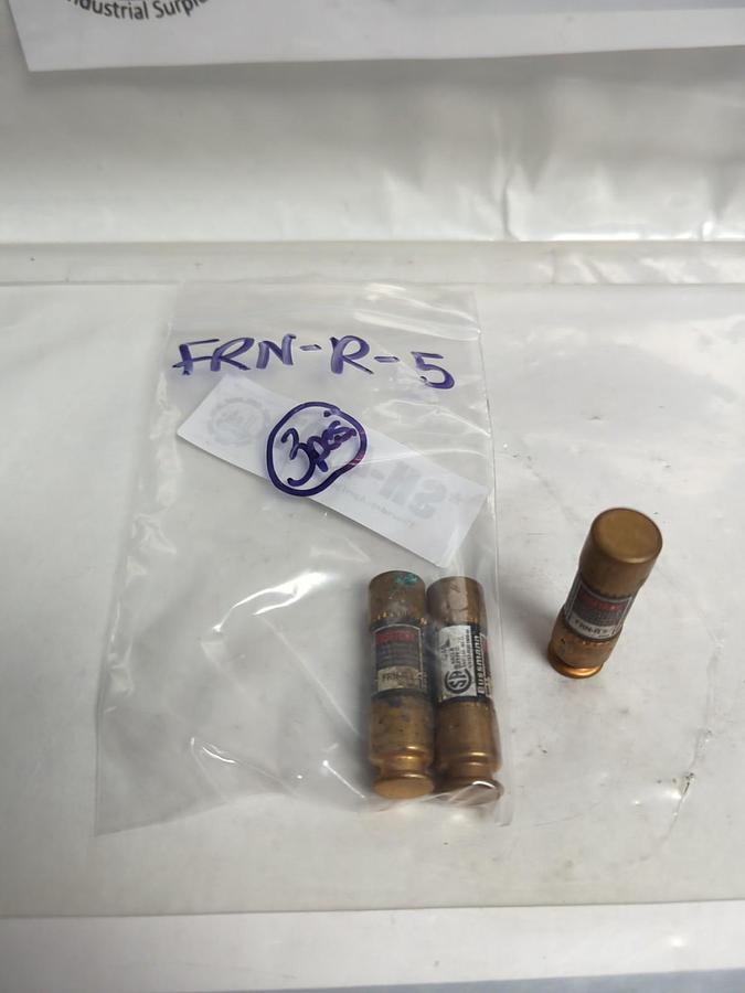 Used COOPER BUSSMANN,FRN-R-5,FUSETRON 5 AMP FUSE LOT OF 3 PRE-OWNED