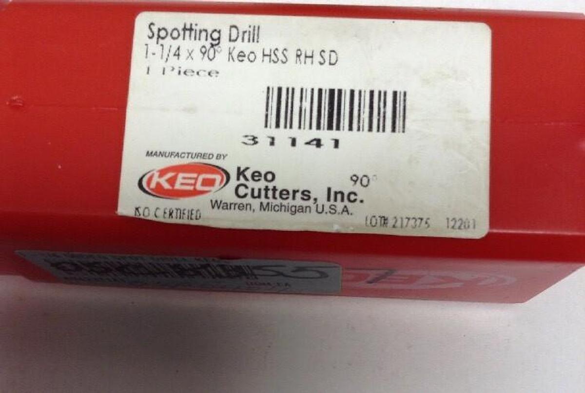 KEO Cutters,31141,Spotting Drill  1-1/4 IN 90 Degrees
