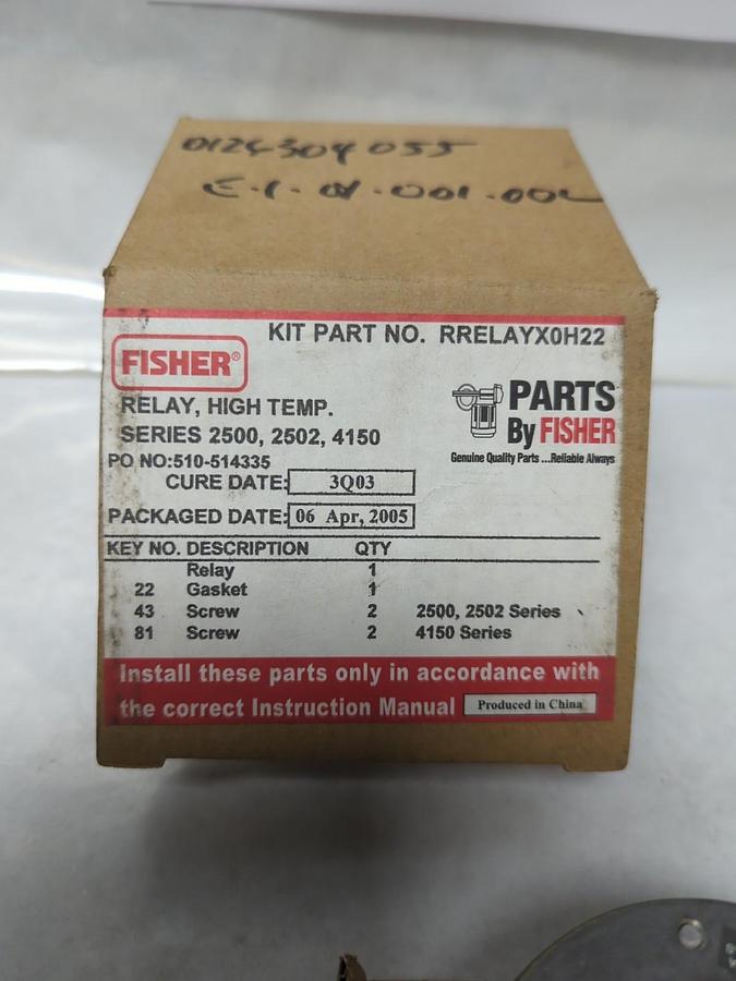 FISHER,RRELAYX0H22,HIGH TEMP RELAY REPLACEMENT KIT NOS