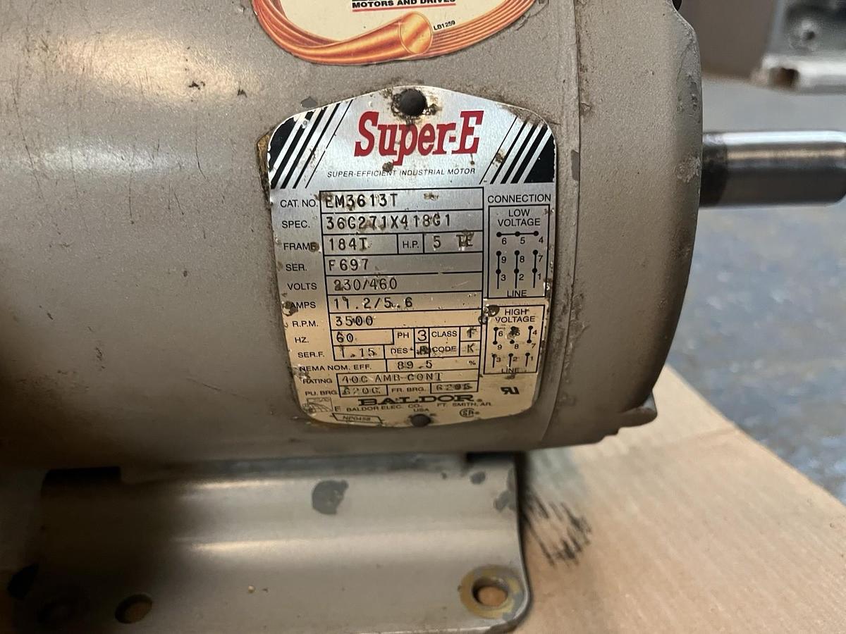 Used BALDOR,EM3613T,MOTOR 5HP 3500RPM 3PH 184T 230/460V