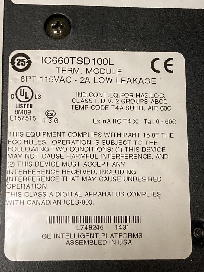 Used Fanuc,IC660TSD100L,Terminal Module