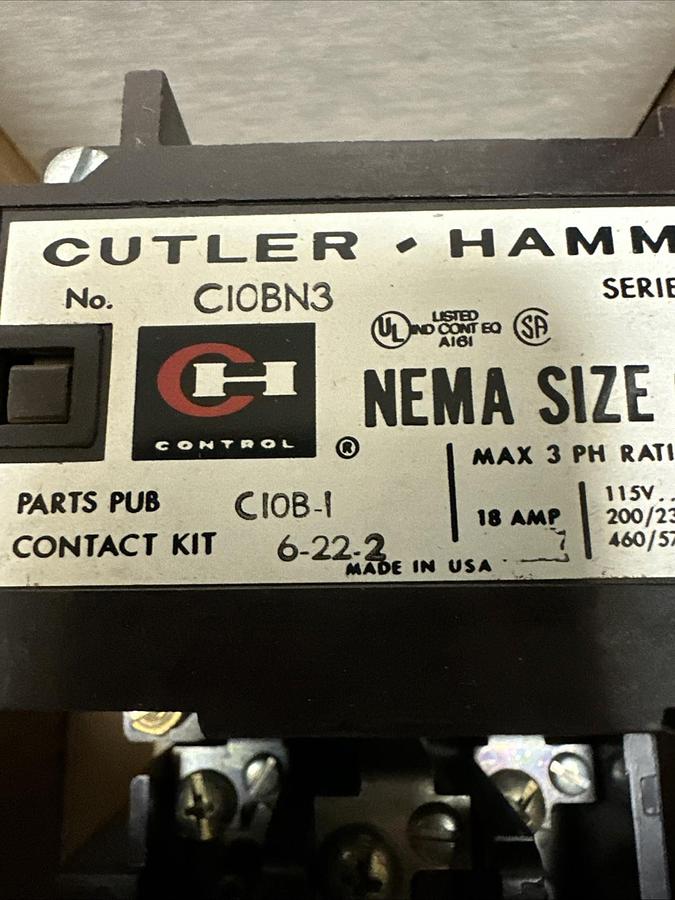 Used Cutler-Hammer,C10NBNS,Size 0 Motor Starter