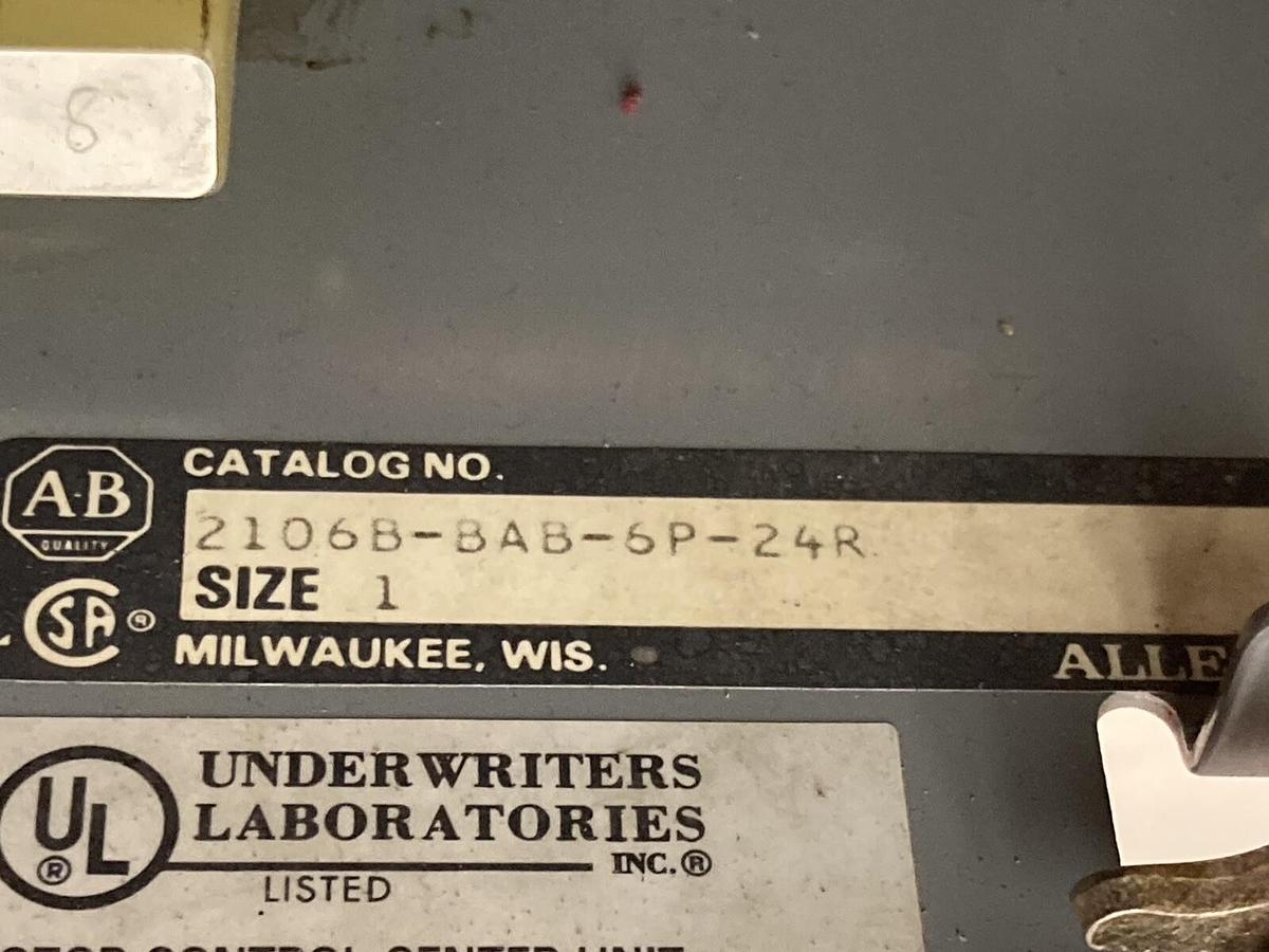 Used Allen-Bradley,2106B,Size 1 Fused MCC 20 Inch Reversing Starter Feeder Bucket