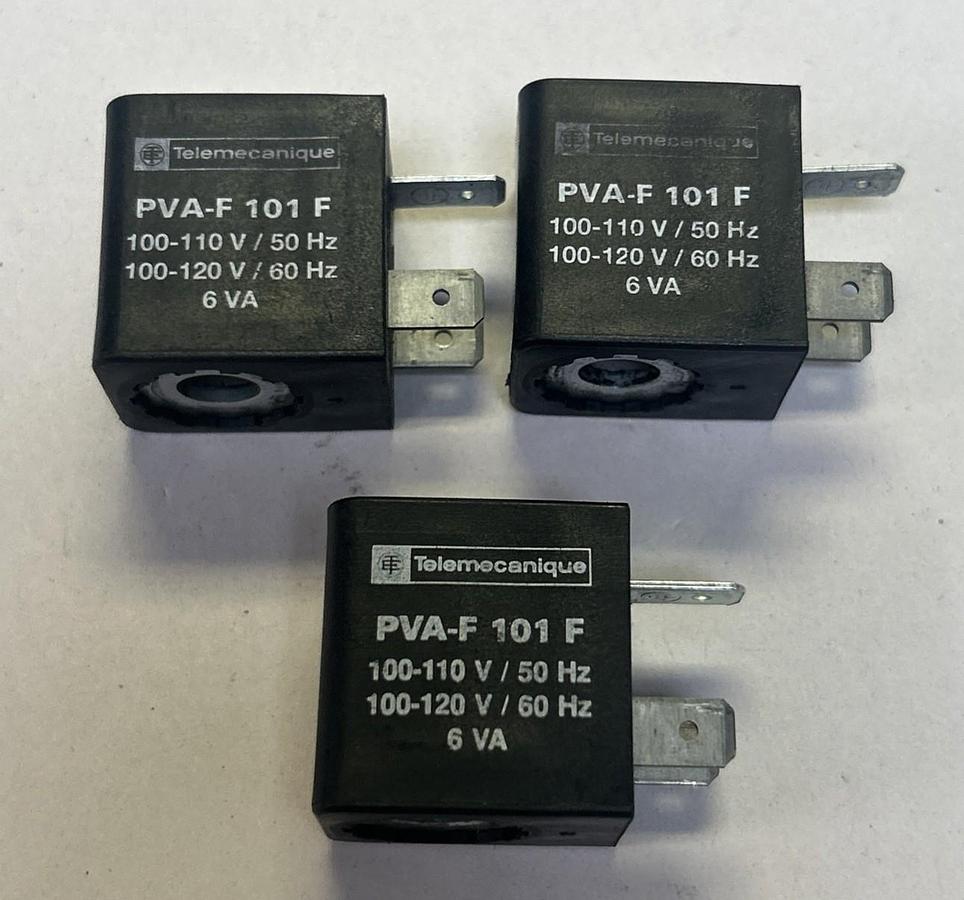 Used TELEMECANIQUE,PVA-F101F,COIL 100-120V LOT OF 3