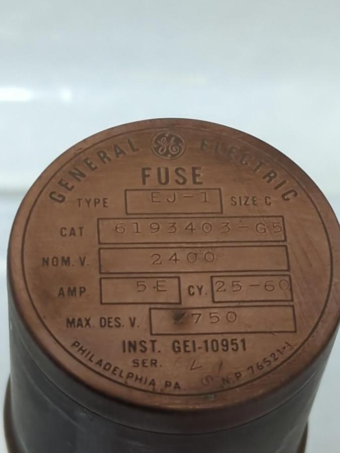 Used GENERAL ELECTRIC,6193403-G5,TYPE EJ-1 FUSE SIZE C 5E AMP PRE-OWNED