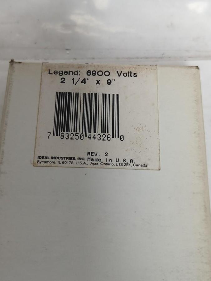 IDEAL,44-326,VOLTAGE MARKERS 6900 VOLT PACK OF 25 PCS NOS