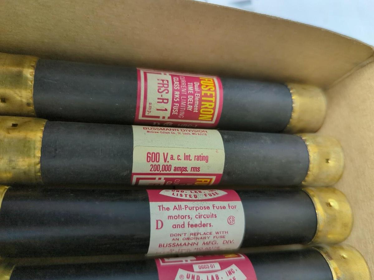 COOPER BUSSMANN,FRS-R-1,FUSETRON 1 AMP FUSES BOX OF 10 NOS