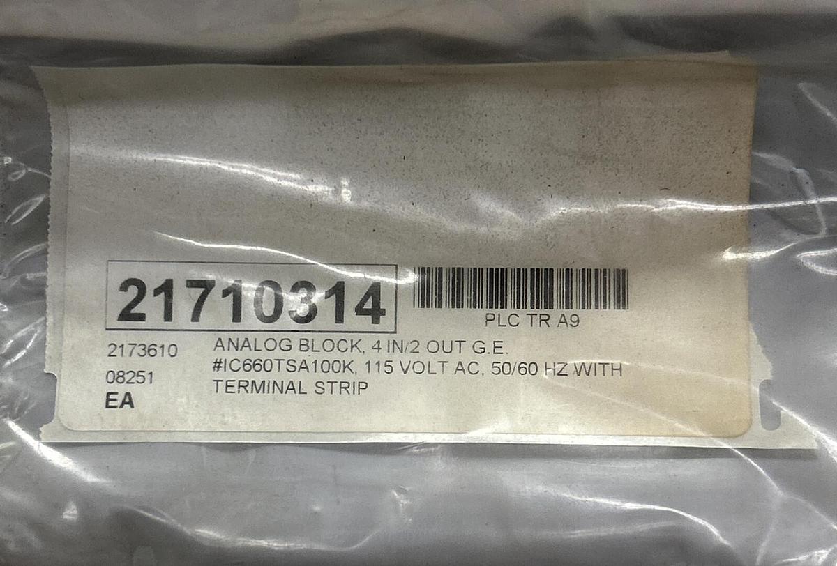 Used GE FANUC,IC660TSA100K,GENIUS BLOCK TERMINAL ASSEMBLY REFURBISHED