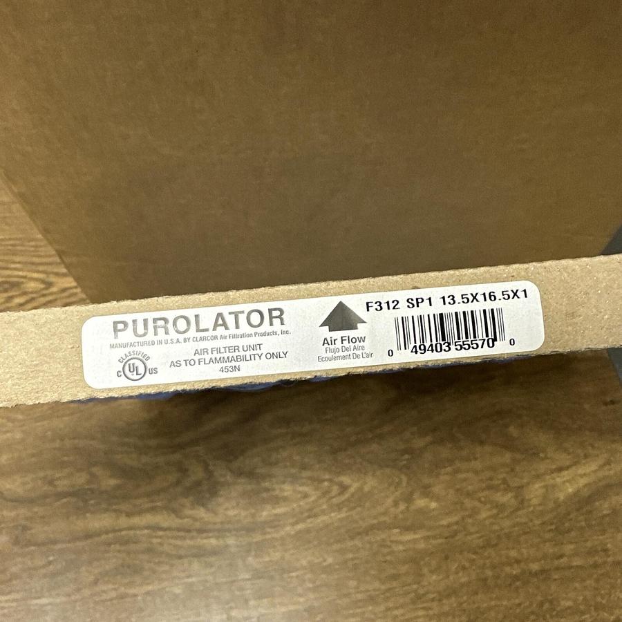 Purolator,F312 SP1 13.5x16.5x1,Air Filter box of 12