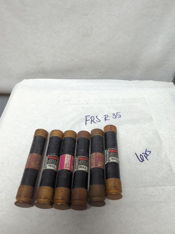 Used COOPER BUSSMANN,FRS-R-35,FUSETRON 35 AMP FUSE LOT OF 6 PRE-OWNED
