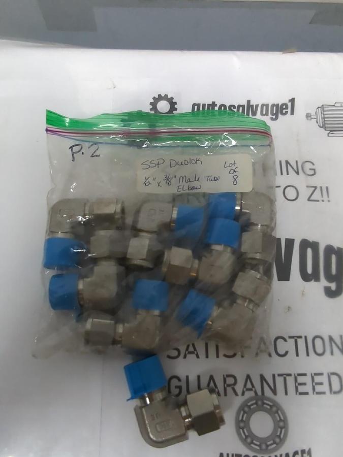 SSP DUOLOK,NA,1/2 IN TUBE X 3/8 IN TUBE UNION ELBOW LOT OF 8 NOS