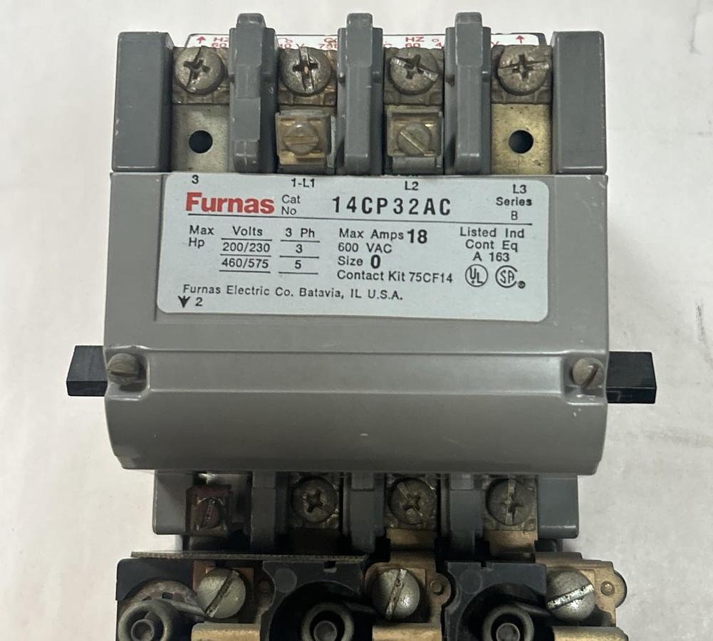 Used FURNAS,14CP32AC,MOTOR STARTER SIZE 0 18A 600V
