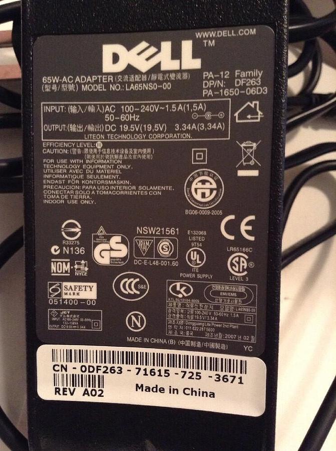 Allen-Bradley,96993805,Cable Assembly with Dell 65W-AC Adapter