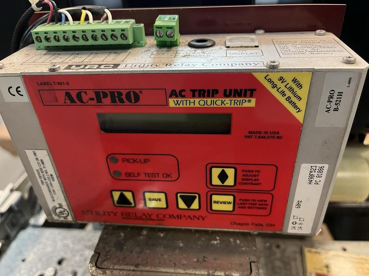 Used WESTINGHOUSE,DB-50,AIR CIRCUIT BREAKER 1600A 600V AC-PRO TRIP UNIT